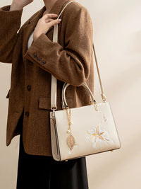Off-White Embroidered Crossbody Handbag