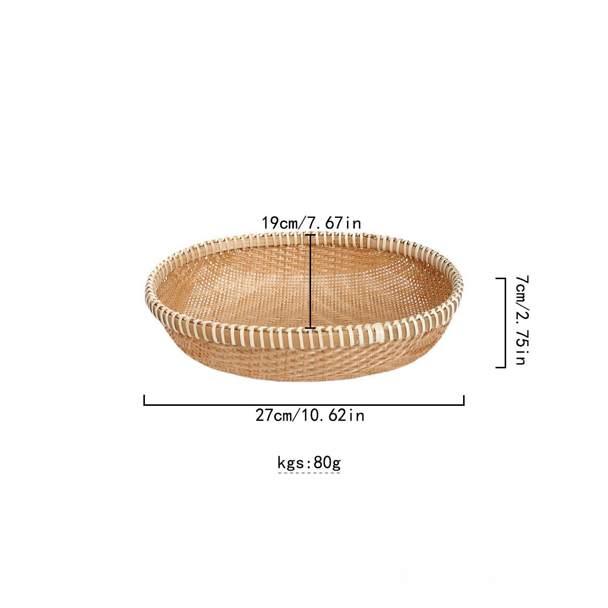 Golden Bamboo Oval Basket