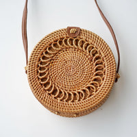 Handwoven Rattan Crossbody Bag