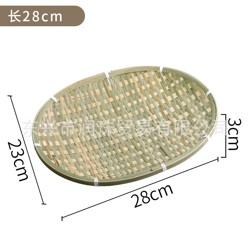 Red-Rim Bamboo Serving Plate