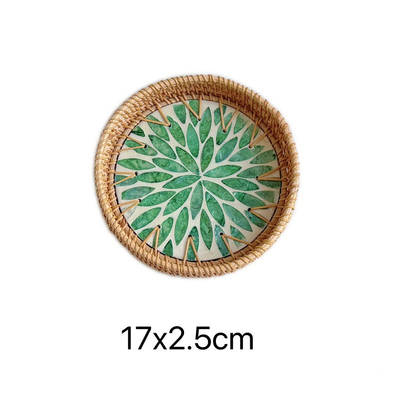 Mini Rattan & Shell Basket Set of 3