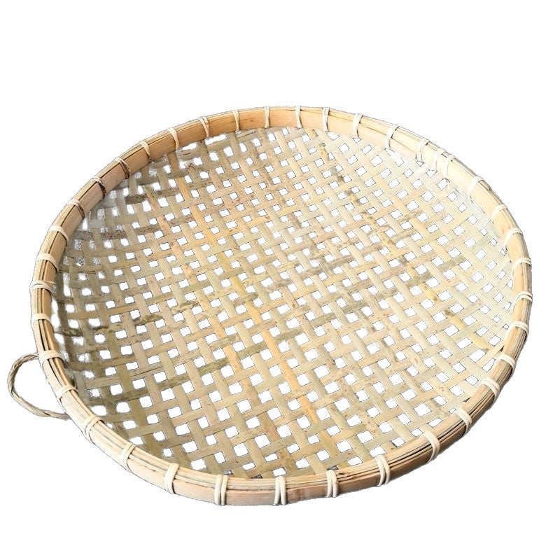 Round Bamboo Sieve, Medium or Large Holes