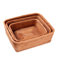 Rattan Fruit Tray, Wave & Square Styles