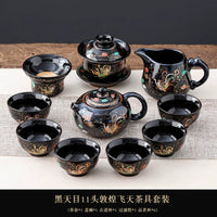 Black Tenmoku Apsara Tea Set