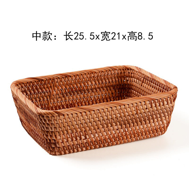 Rattan Fruit Tray, Wave & Square Styles
