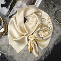 Five Plum Blossoms Silk Scarf and Ring Set