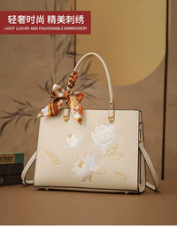 Lotus Embroidered Handbag