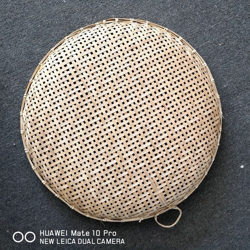Round Bamboo Sieve, Medium or Large Holes