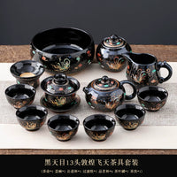 Black Tenmoku Apsara Tea Set
