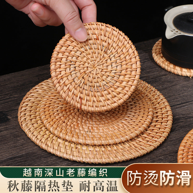 Handwoven Rattan Coaster