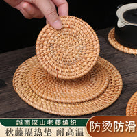 Handwoven Rattan Coaster