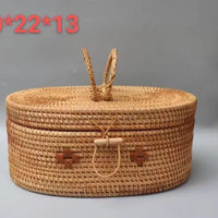 Handwoven Rattan Crossbody Bag