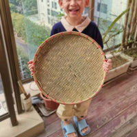 Rattan-Rim Top-Layer Bamboo Sieve Tray