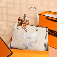 Lotus Embroidered Handbag