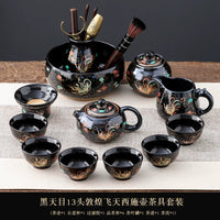 Black Tenmoku Apsara Tea Set
