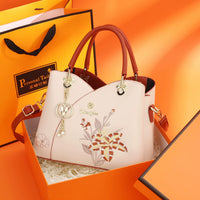 Carnation or Azalea Embroidered Handbag