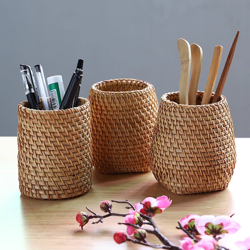 Rattan Brush & Tea Tool Holder