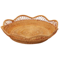 Rattan Basket with Scalloped Edge