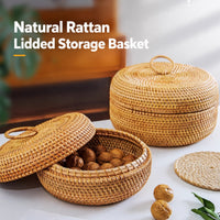 Rattan Lidded Storage Box