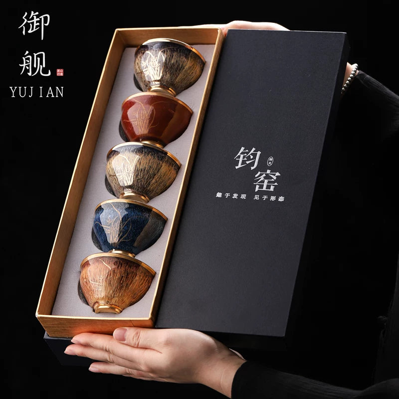 Kiln-Change Five Elements Cup Set