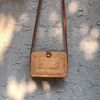 Handwoven Rattan Crossbody Bag
