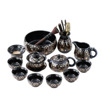 Phoenix Feather Tenmoku Tea Set