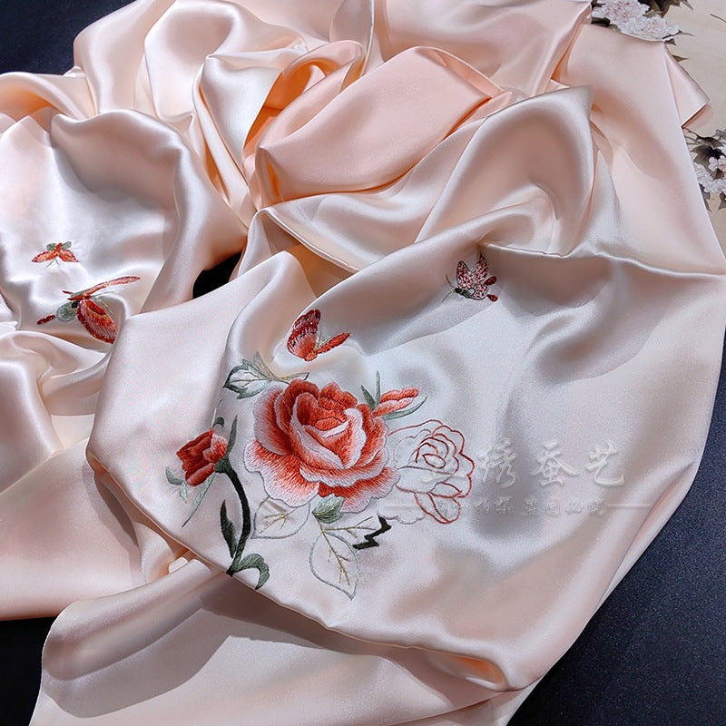 Retro Su Embroidered Silk Shawl, 190cm