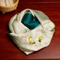 100% Mulberry Silk Su Embroidery Long Scarf