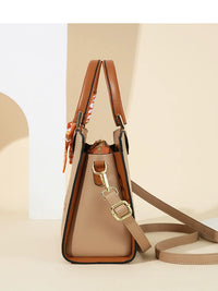 Three-Compartment Embroidered Handbag