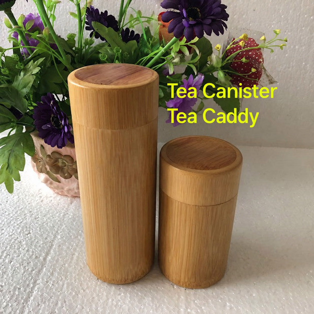 Slim Bamboo Tea Canister