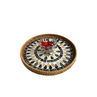Rattan & Shell Inlay Round Tray