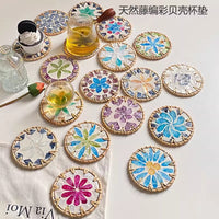 Rattan & Shell Inlay Trivet
