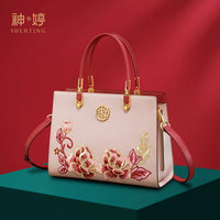 Su Embroidered Leather Wedding Bag