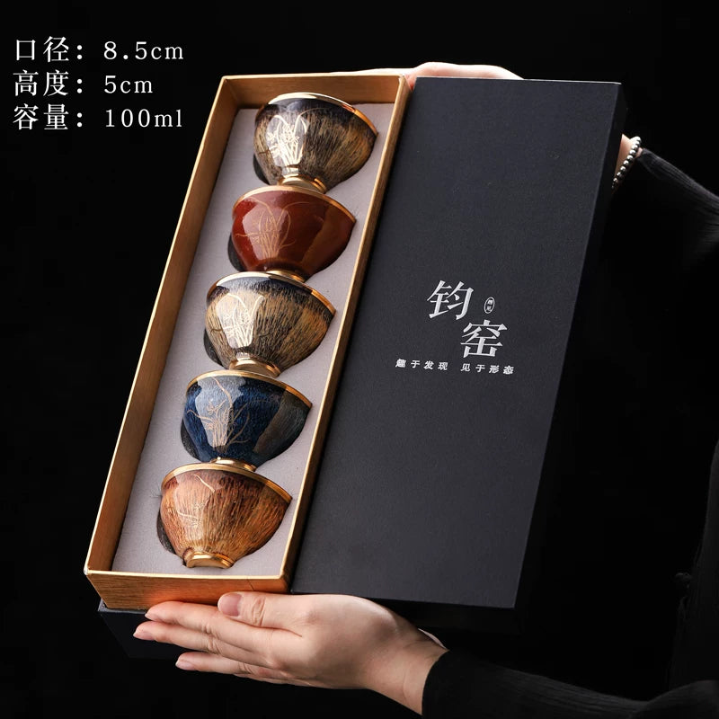 Kiln-Change Five Elements Cup Set