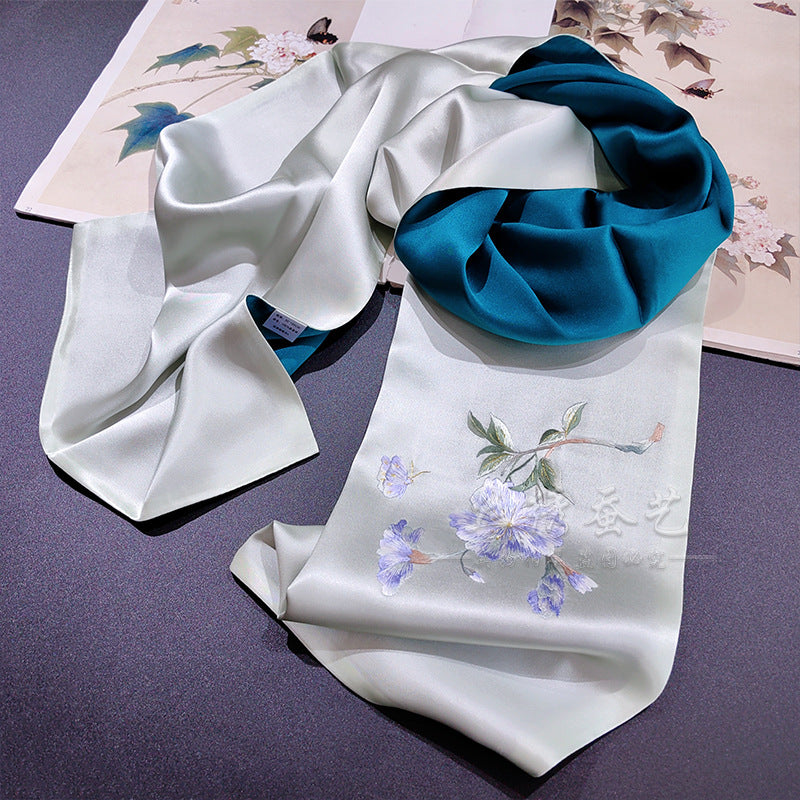 Double-Layer Su Embroidered Silk Scarf