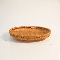 Smoked Bamboo Shallow Basket
