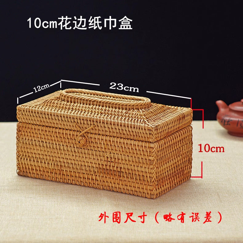 Handwoven Rattan Tissue Box