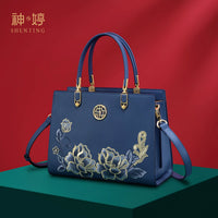 Su Embroidered Leather Wedding Bag