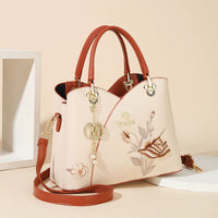 Carnation or Azalea Embroidered Handbag