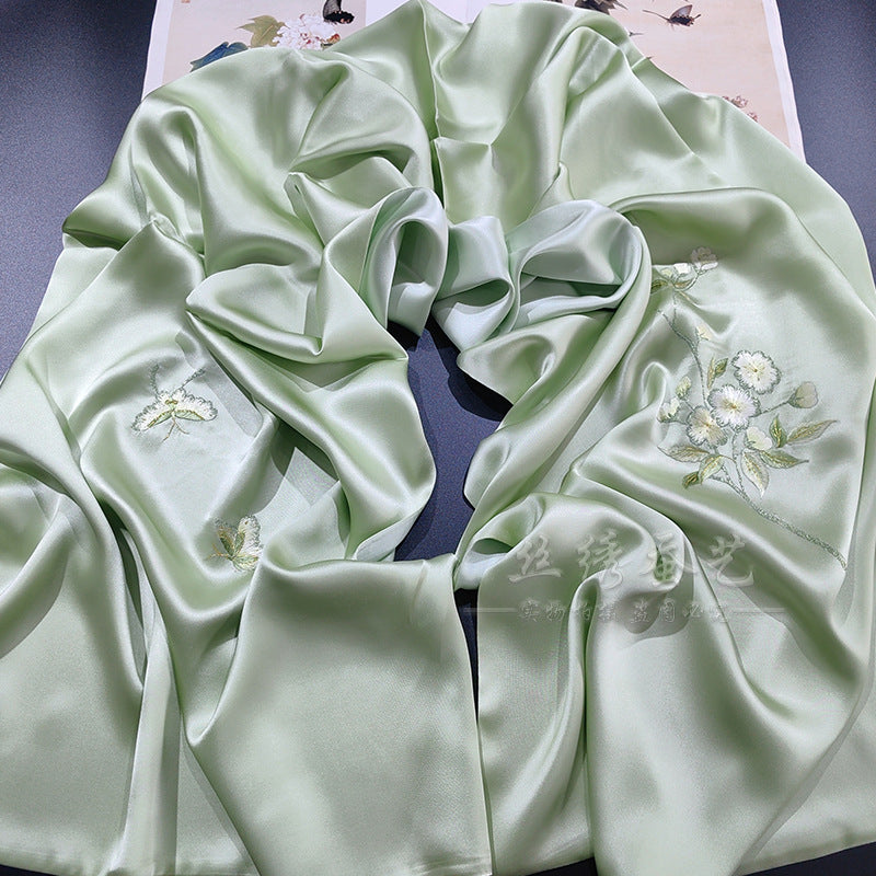 Hand-Embroidered Su Silk Shawl, Suzhou Heritage