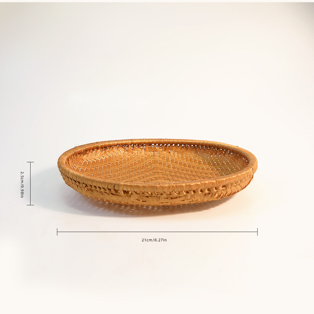 Smoked Bamboo Shallow Basket