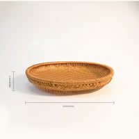 Smoked Bamboo Shallow Basket
