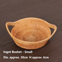 Handwoven Ingot-Shaped Basket