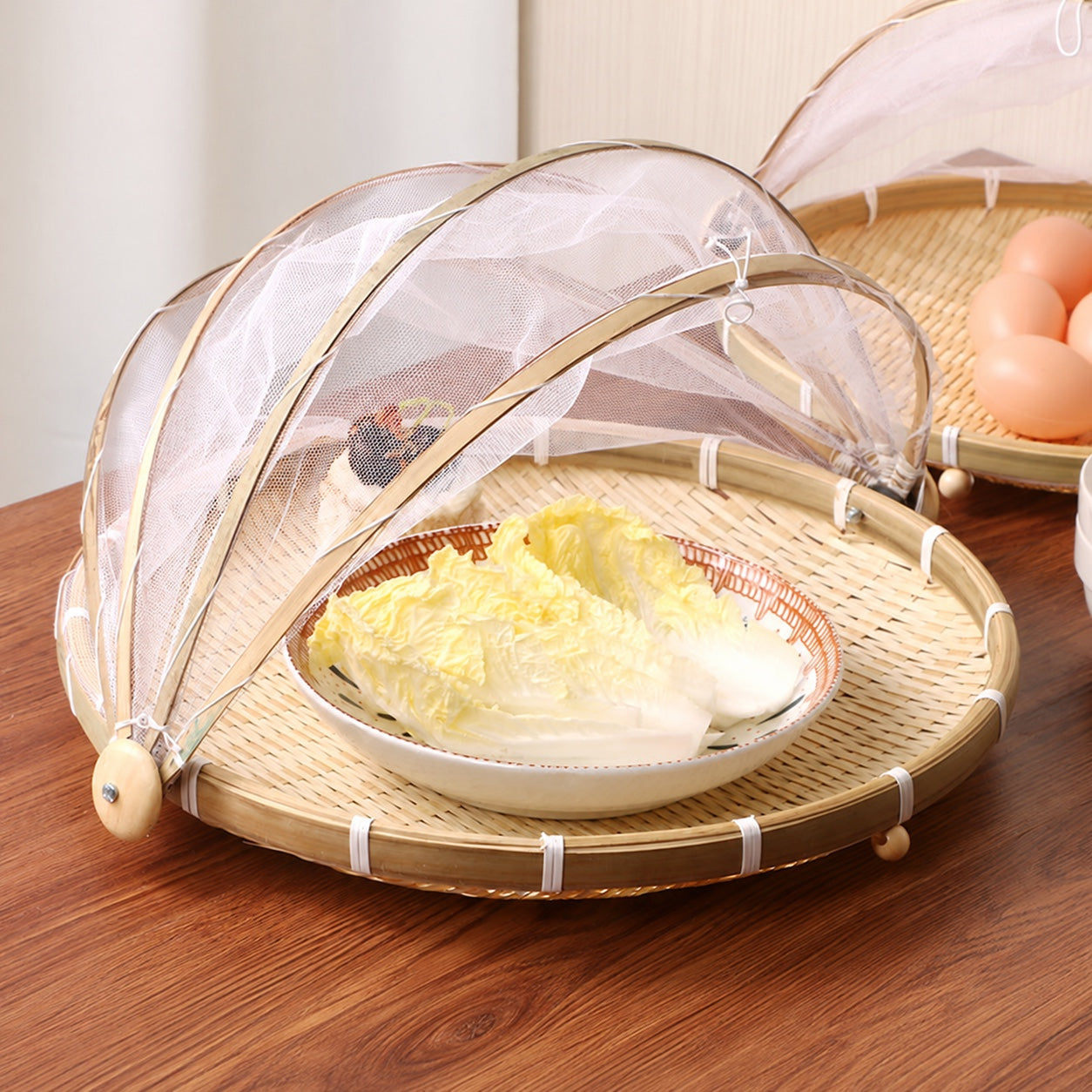 Bamboo Drying Basket with Mesh