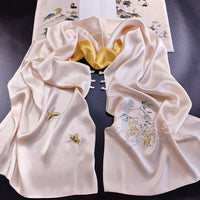 Mulberry Silk Embroidered Qipao Shawl