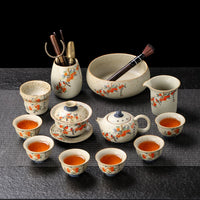Fire-Red Stone Persimmon Ruyi Tea Set