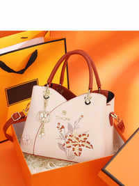 Carnation or Azalea Embroidered Handbag