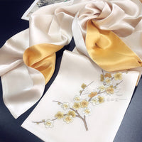 Plum Blossom Double-Layer Silk Scarf