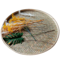 White Bamboo Round Tray