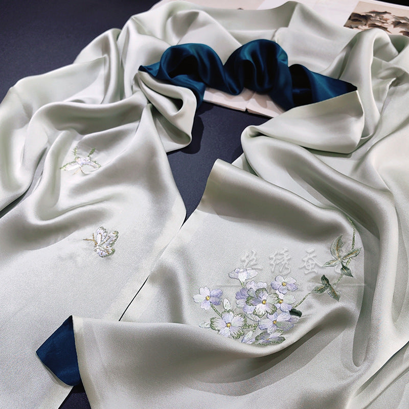Mulberry Silk Su Embroidered Heritage Scarf